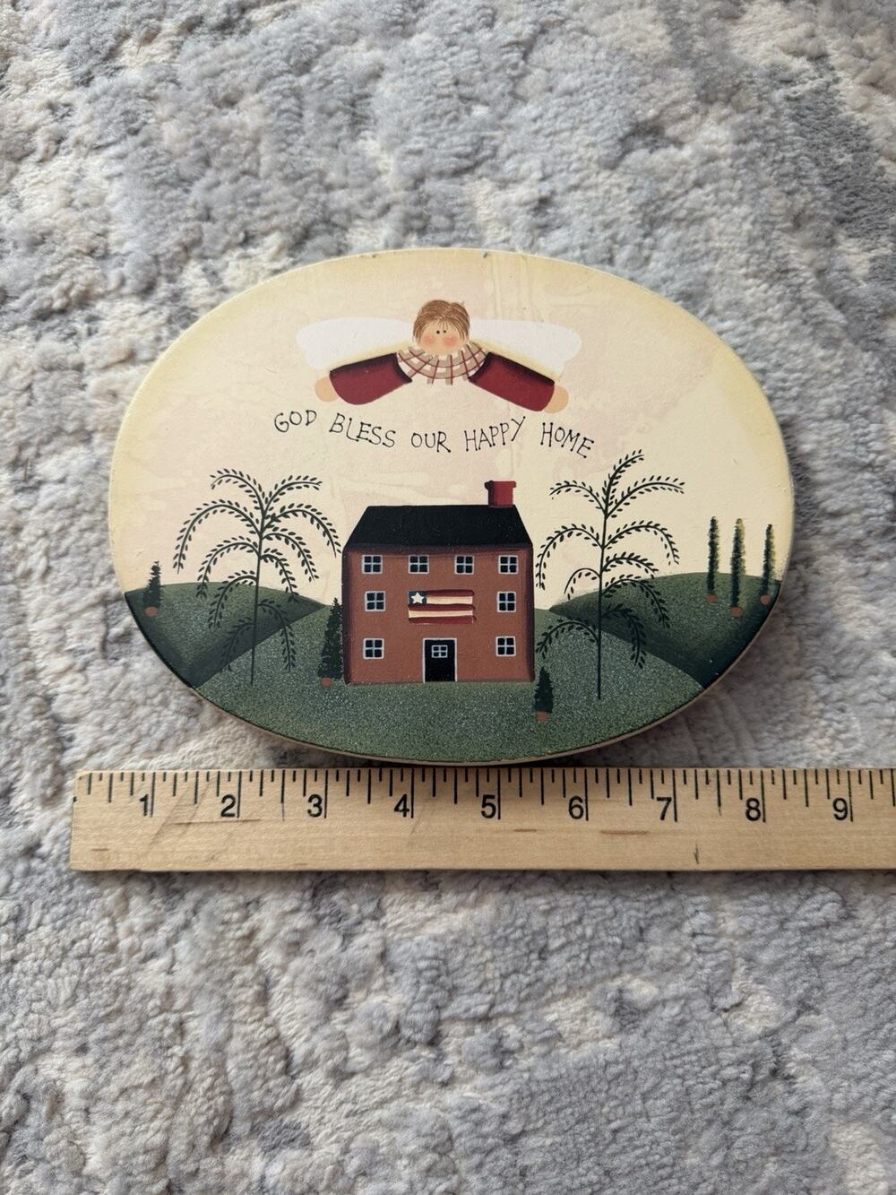CMI HENTON BASKET LID ONLY "God Bless Our Happy Home"